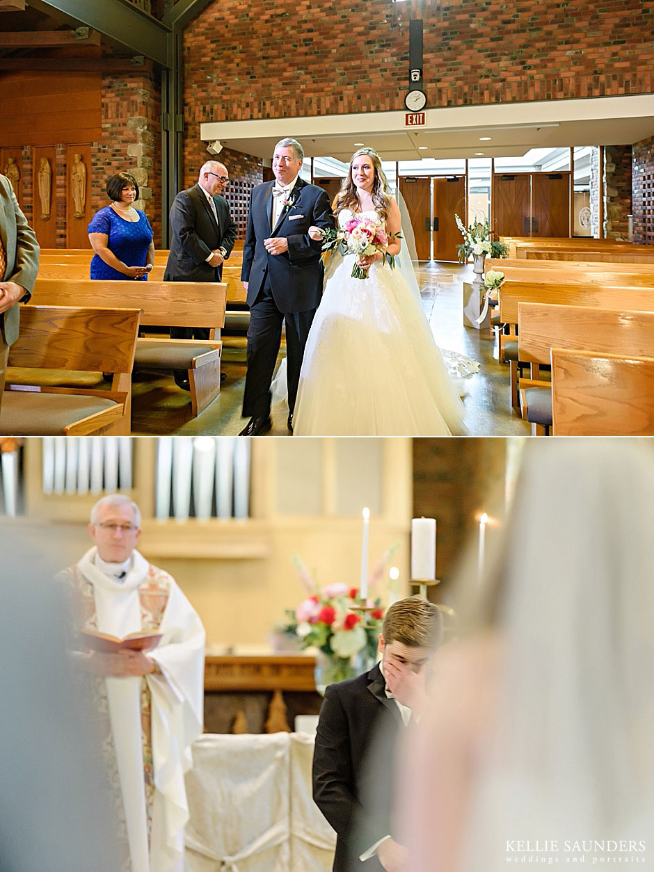 St. Joseph Catholic Church Lapeer Wedding, groom's face