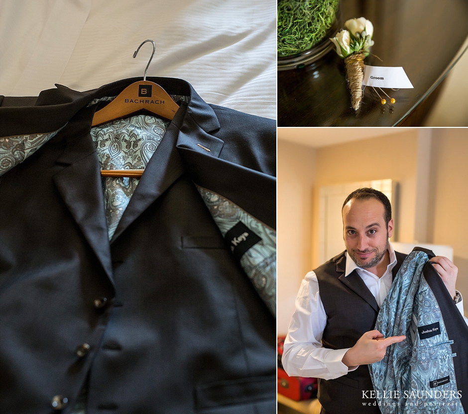 getting ready wedding photos Townsend hotel Birmingham, mi