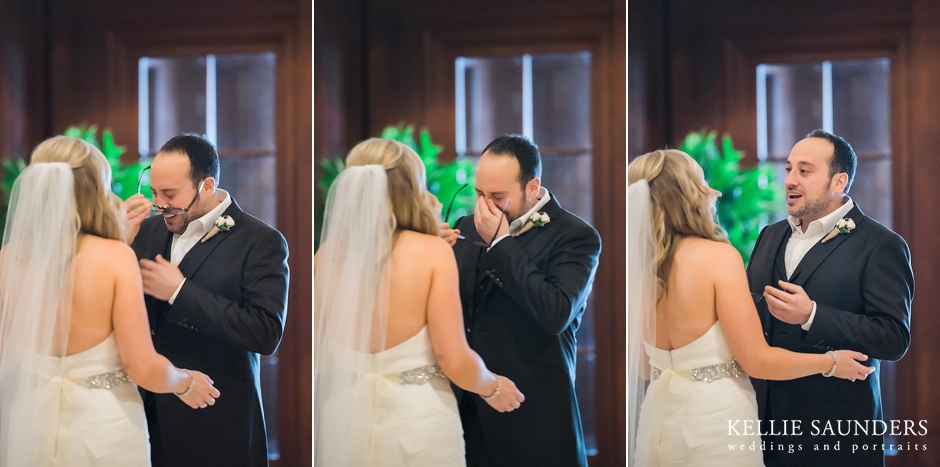 Wedding First look Townsend Hotel Birmingham, MI