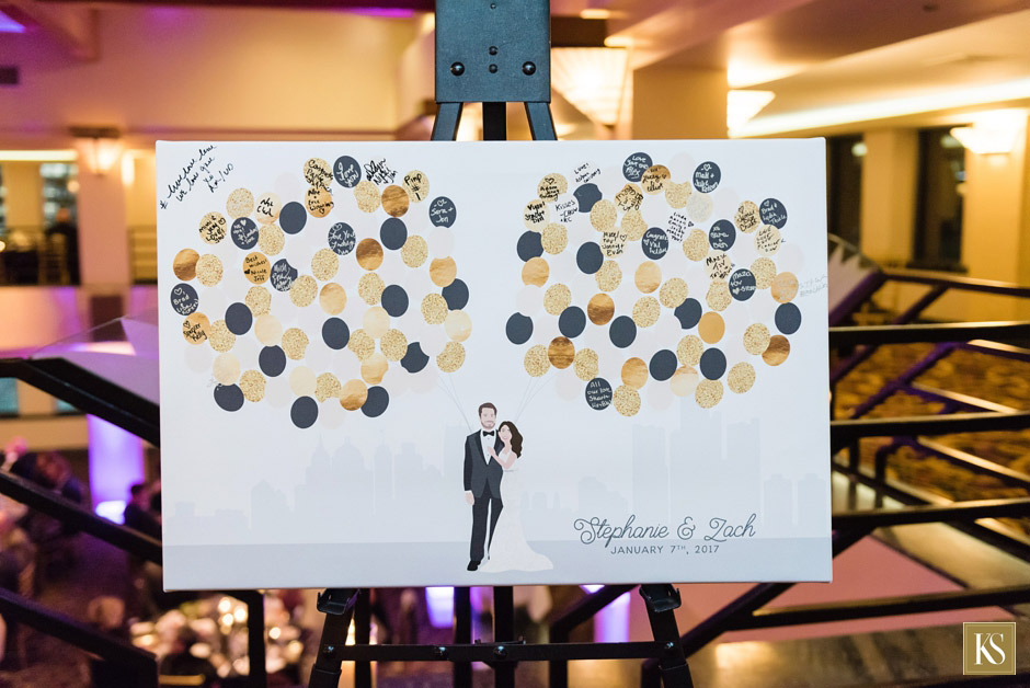 Custom signing board for wedding reception